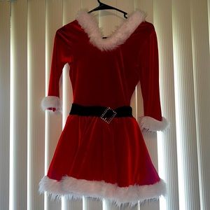 Mrs. Clause Christmas dress. Has clip broken at back but could be an easy fix.